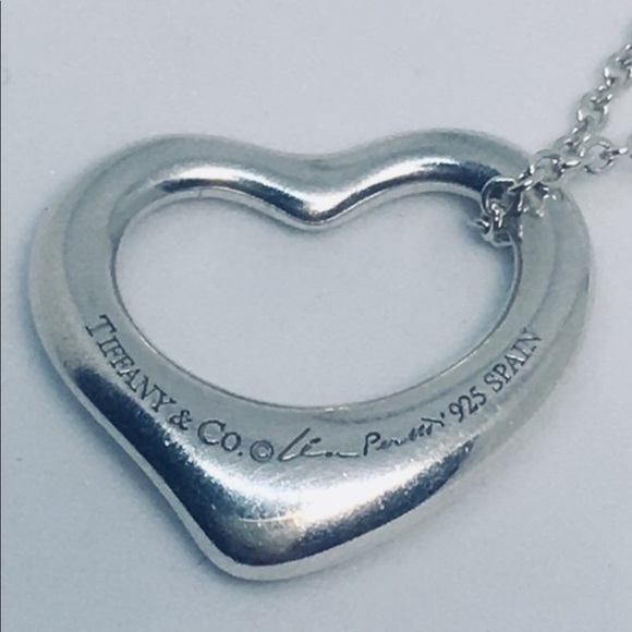 TIFFANY & CO silver heart charm pendant necklace - Picture 4 of 5